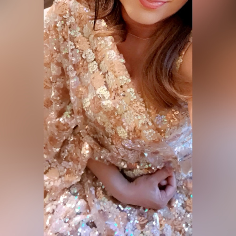 💕Trade💕Net Fully loaded beautiful sequins saree w/ ready blouse